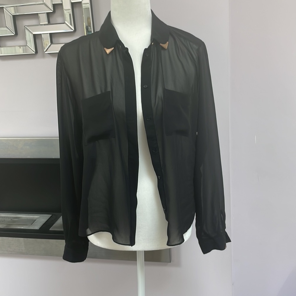 ♡Top shop button down see-through size 6